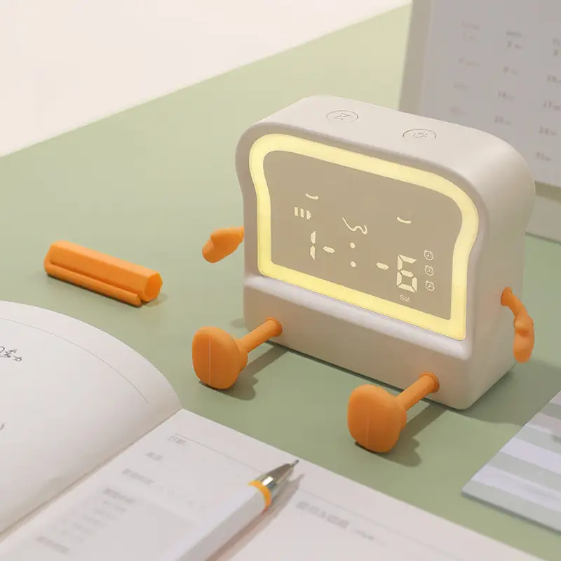 Creative Toast Small Night Lamp Electronic Alarm