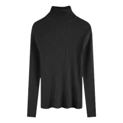 Thickening Inner Wear Skinny Versatile Long Sleeve Thermal Turtleneck Sweater For Women - Black - View 1
