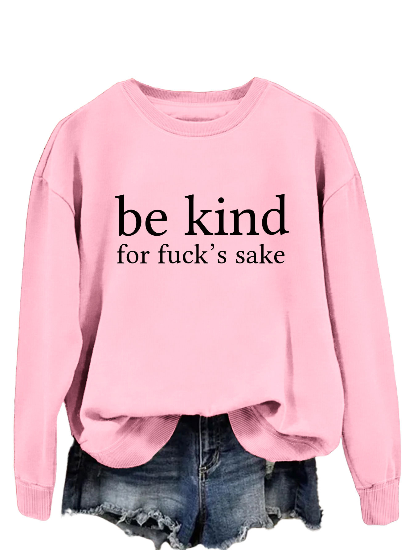 Pink Sweatshirt Black Font