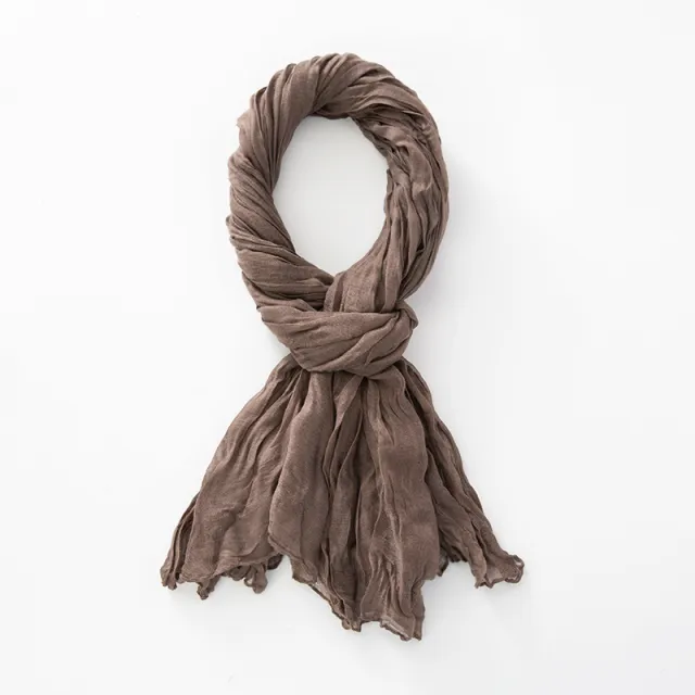 Women's Natural Wrinkle Pure Linen Scarf Shawl 8Color - Shop at LoveMi