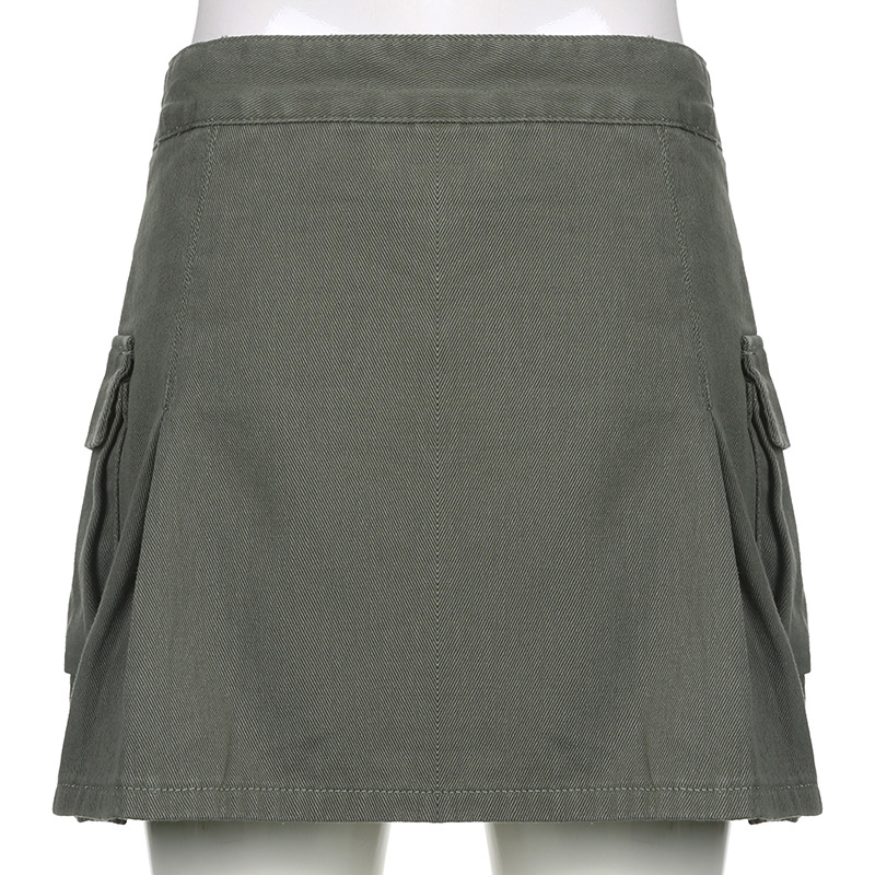 Title 19, Punk Fashion Low Rise Pleated Workwear Skirt fo...