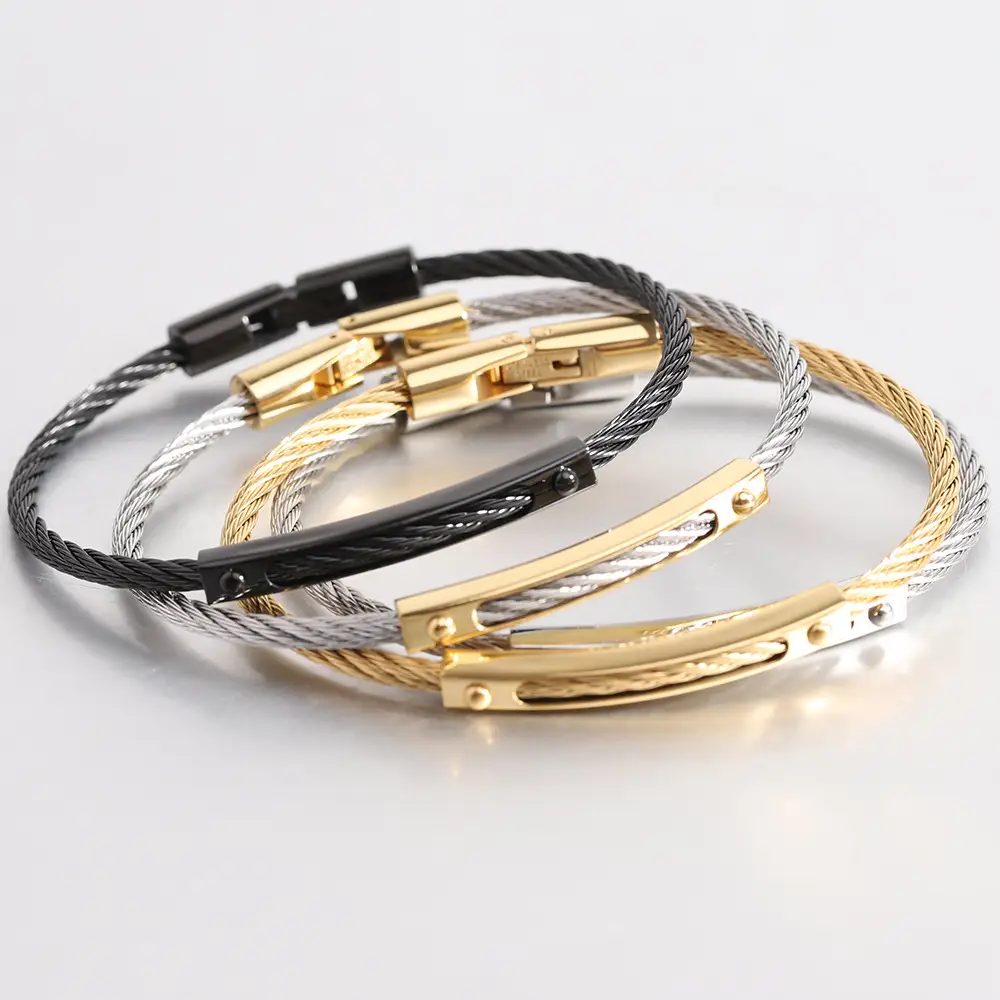 Long All-match Titanium Steel Cable Fashion Steel Wire Openable Bracelet