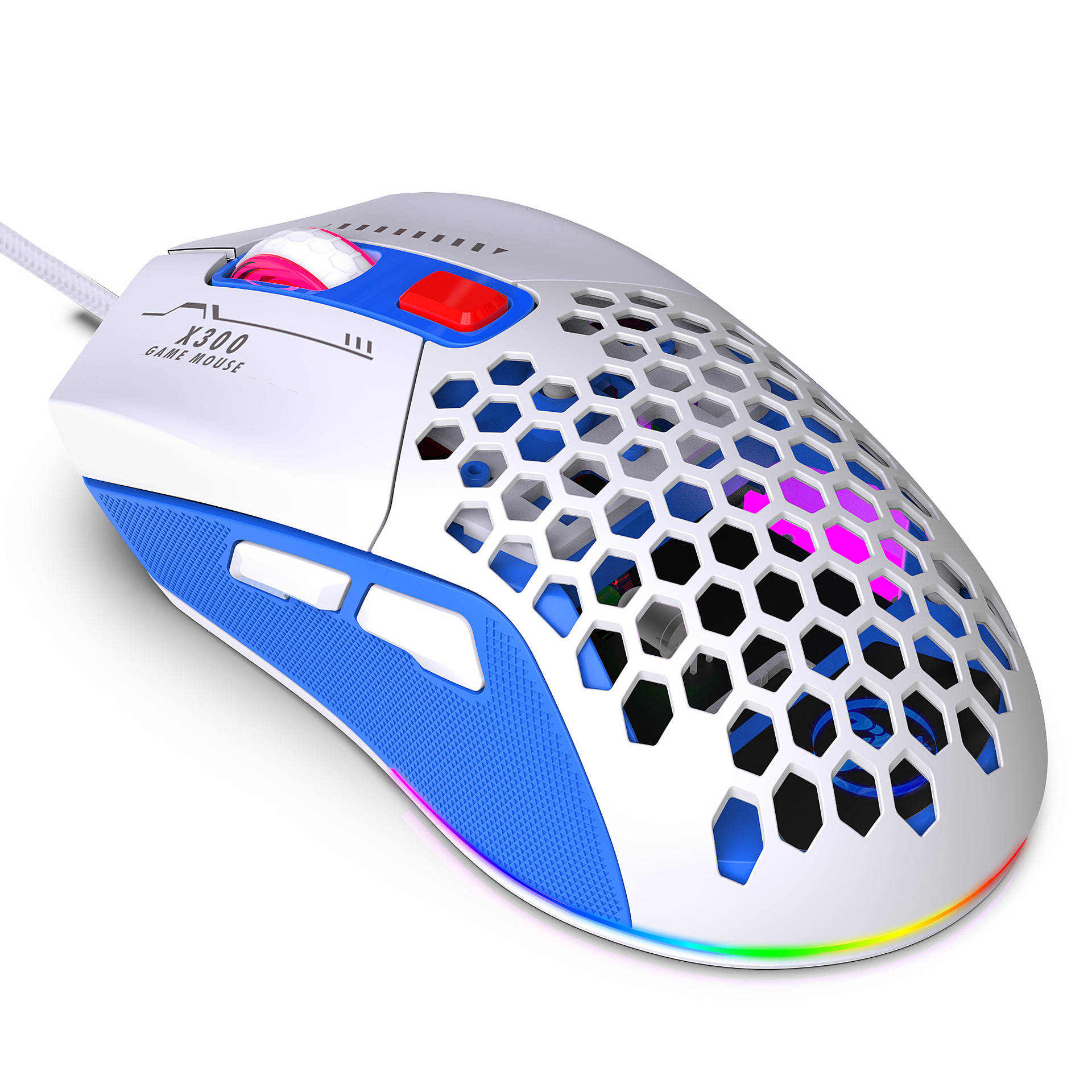 Hollow Out Wired E-sports mus RGB Luminous Lightweight - Miniatyr 20