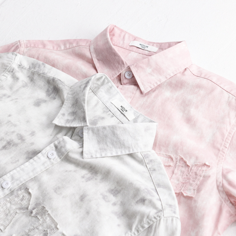 Summer Menswear Hanging Dyed Printed Simple Short Sleeve