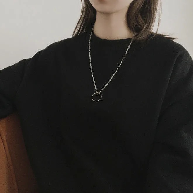 High-grade Light Luxury Titanium Steel Rings Pendants Necklace