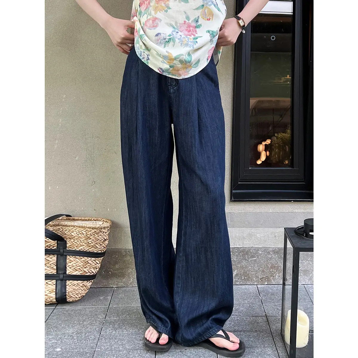 Breathable Cool High Waist Wide Leg Mopping Casual Pants