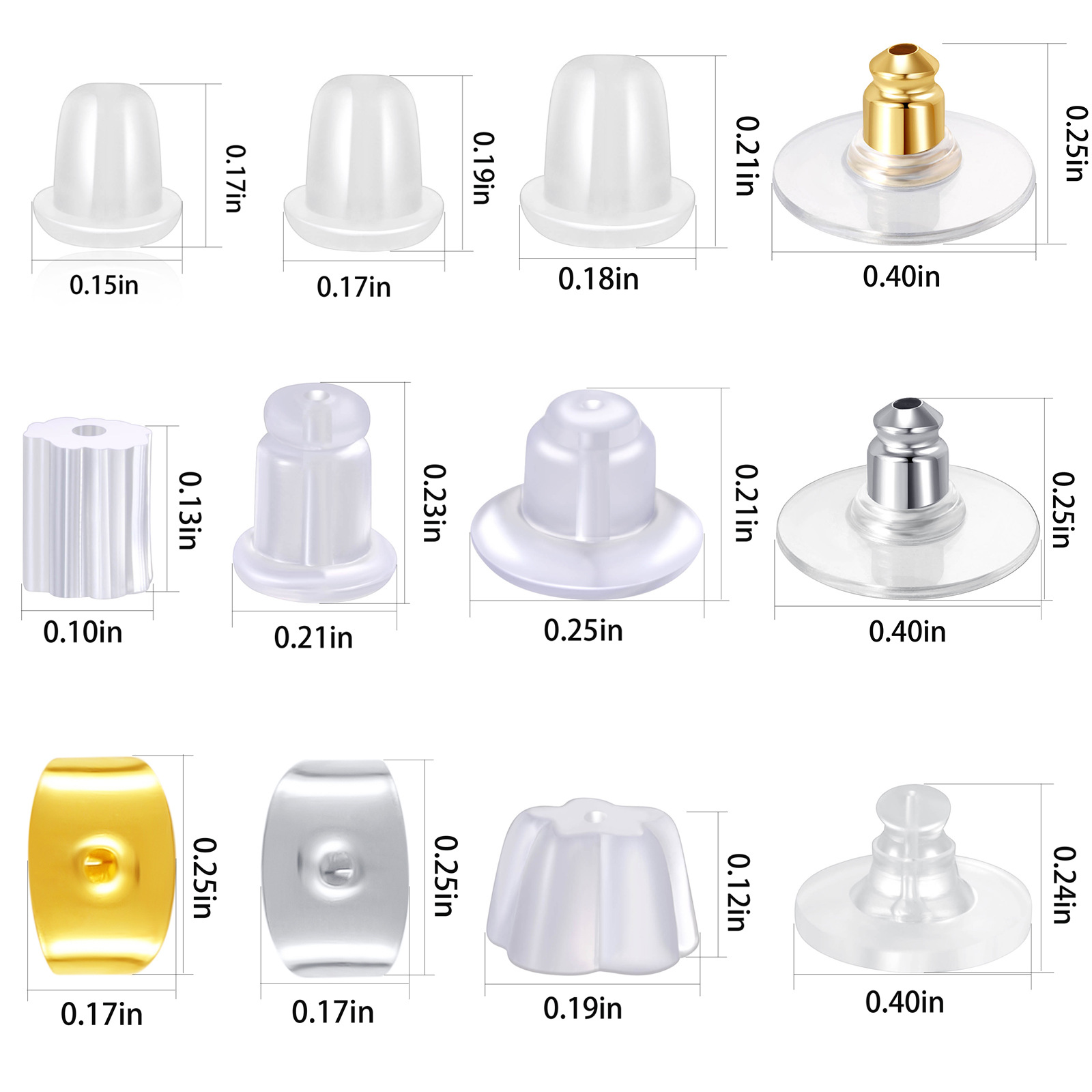 Title 6, Plastic Silicone Metal Earplug With Ear Studs