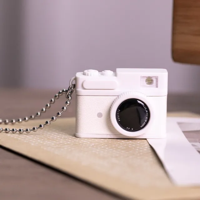 Three Dimensional Small Camera LED Luminous Keychain White - Shop at LoveMi