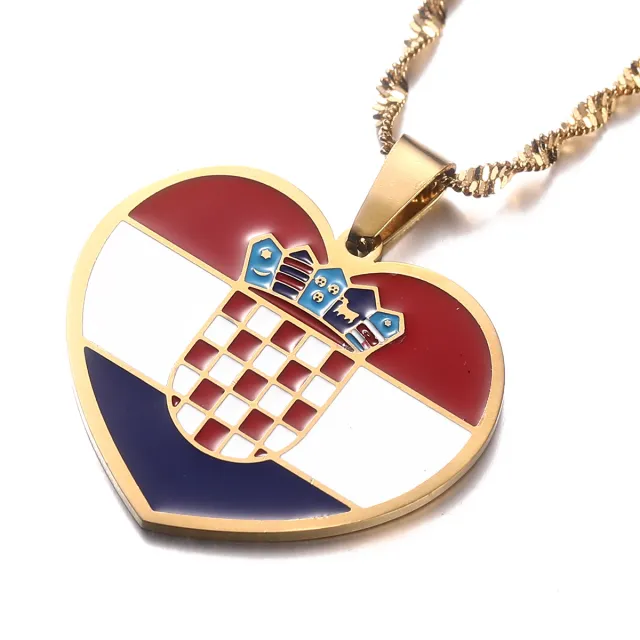 Flag Oil Drop Stainless Steel Necklace Gold 4648 - Shop at LoveMi