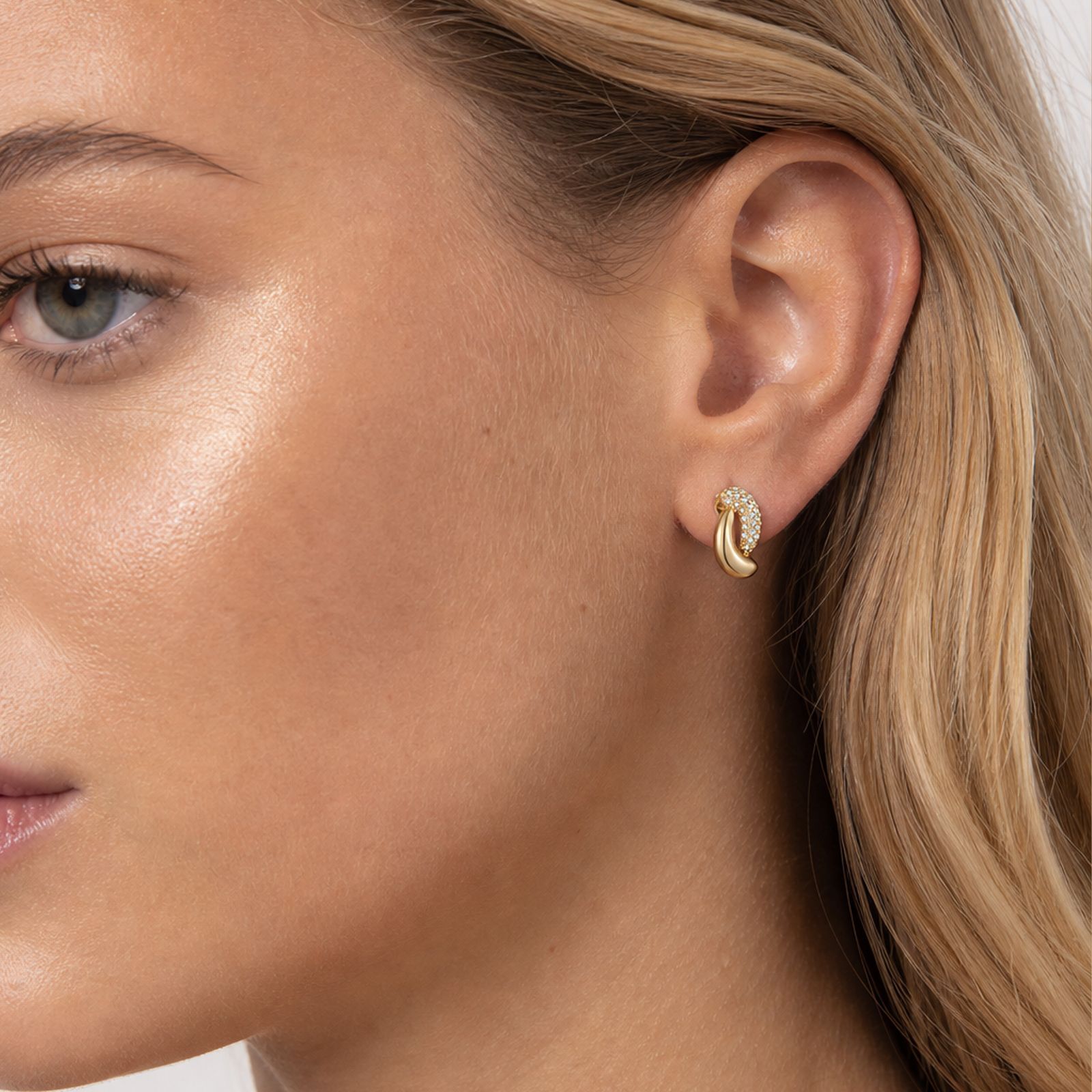 Zircon Twist Hoop Earrings