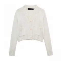 Women's Street Fashion V-neck Knitted Cardigan Coat - Picture Colour-M - View 1