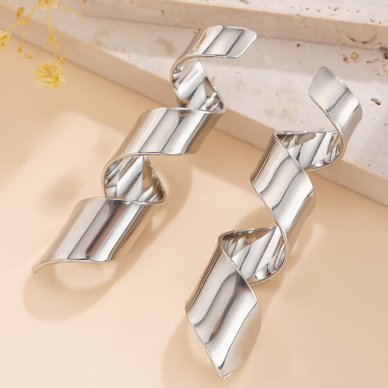 Designer Irregular Striped Stud Earrings