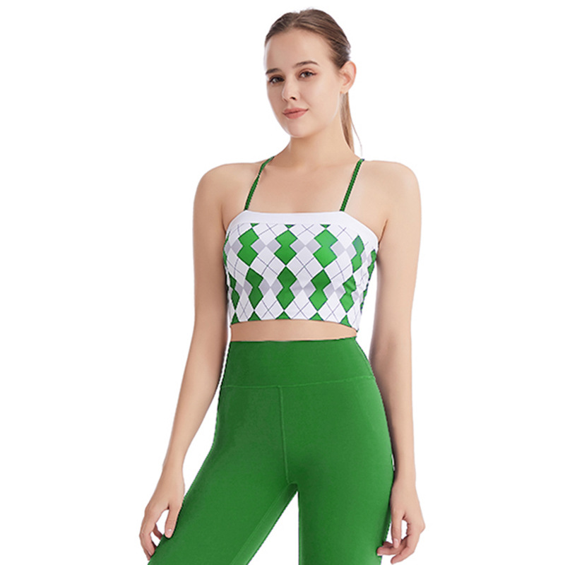 Rhombus Green Print Top