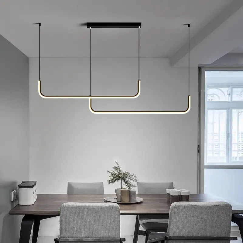 Creative Led Chandelier Minimalist Strip Wide Pressure Lamp
