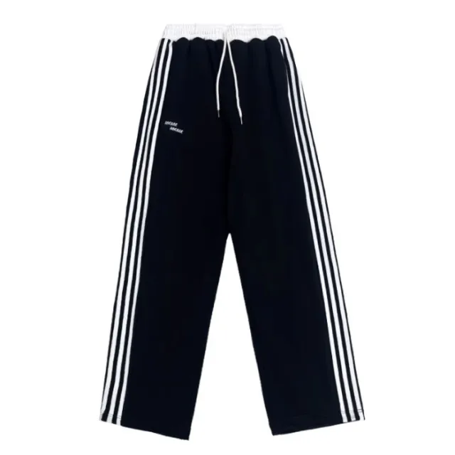 European And American Street Dance Fashion Brand Stitching Waist Pants Black - Shop at LoveMi