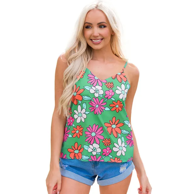Floral Print Vacation Style Sling Green - Shop at LoveMi