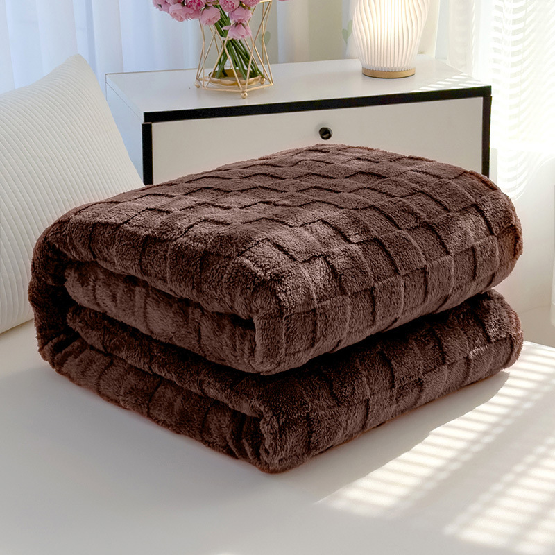 Household Waffle-pattern Flannel Casual Blanket