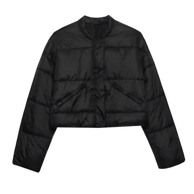 Women's Fashion Simple Cotton Jacket Pilot Jacket Coat Black - Shop at LoveMi