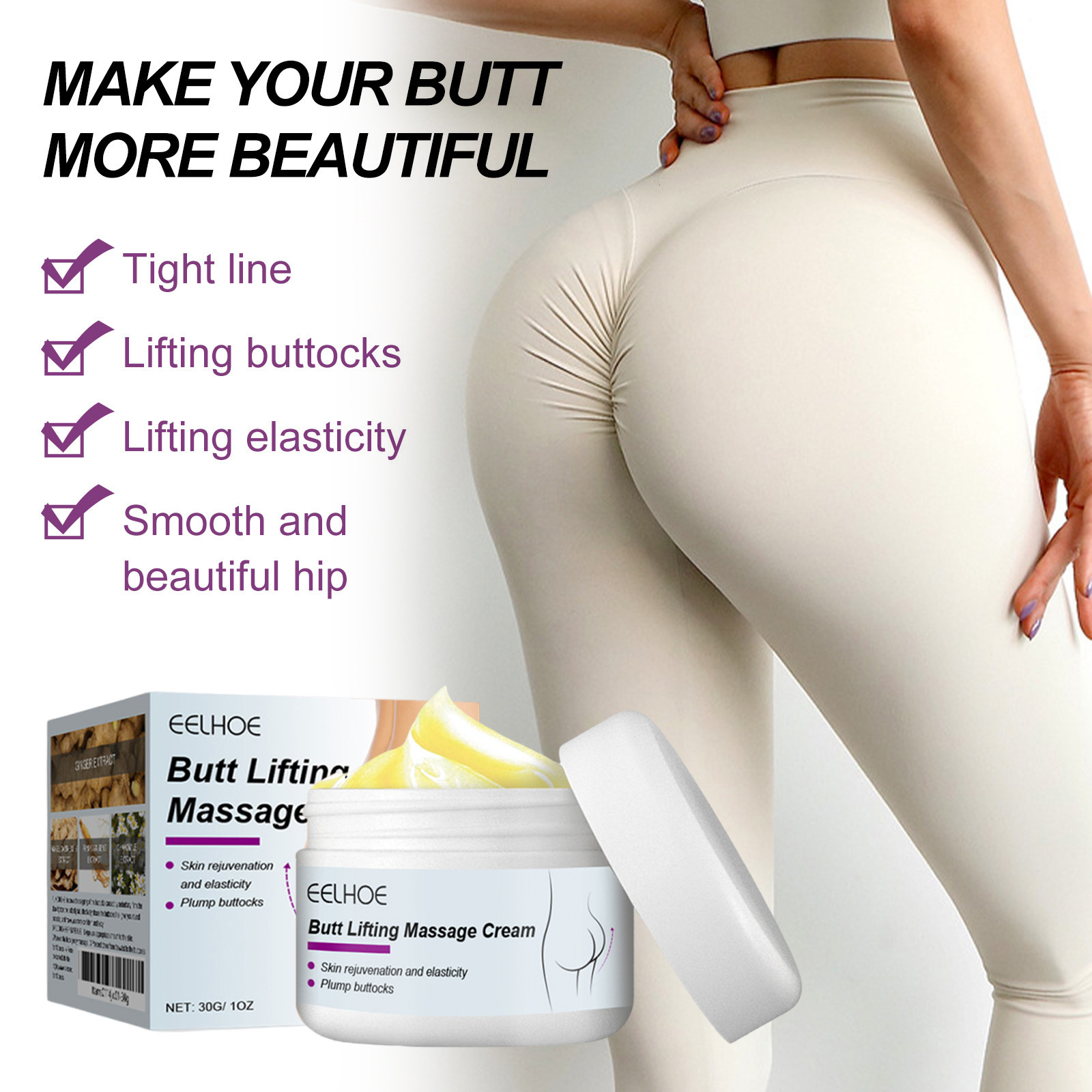 Firming Body Cream For Lifting And Enhancing Buttock Elasticity With Moisturizing And Nourishing Massage Properties