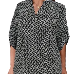Women's Shirt V-neck Long Sleeve Temperament Printed Slimming Top - No 7 Colour-Xxl - View 1