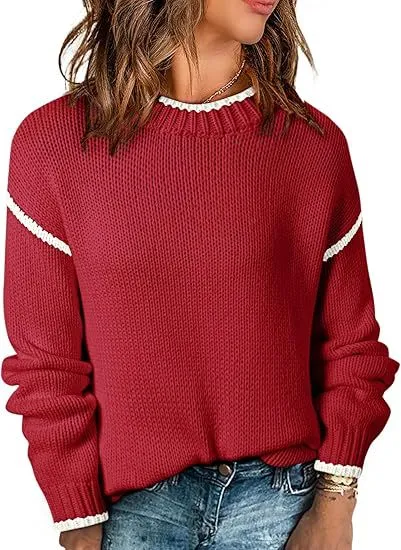 European And American Autumn And Winter Women's Long Sleeve Red - Shop at LoveMi