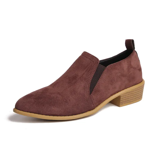 Large Size Low Heel Pointed toe Boots Brown - Shop at LoveMi