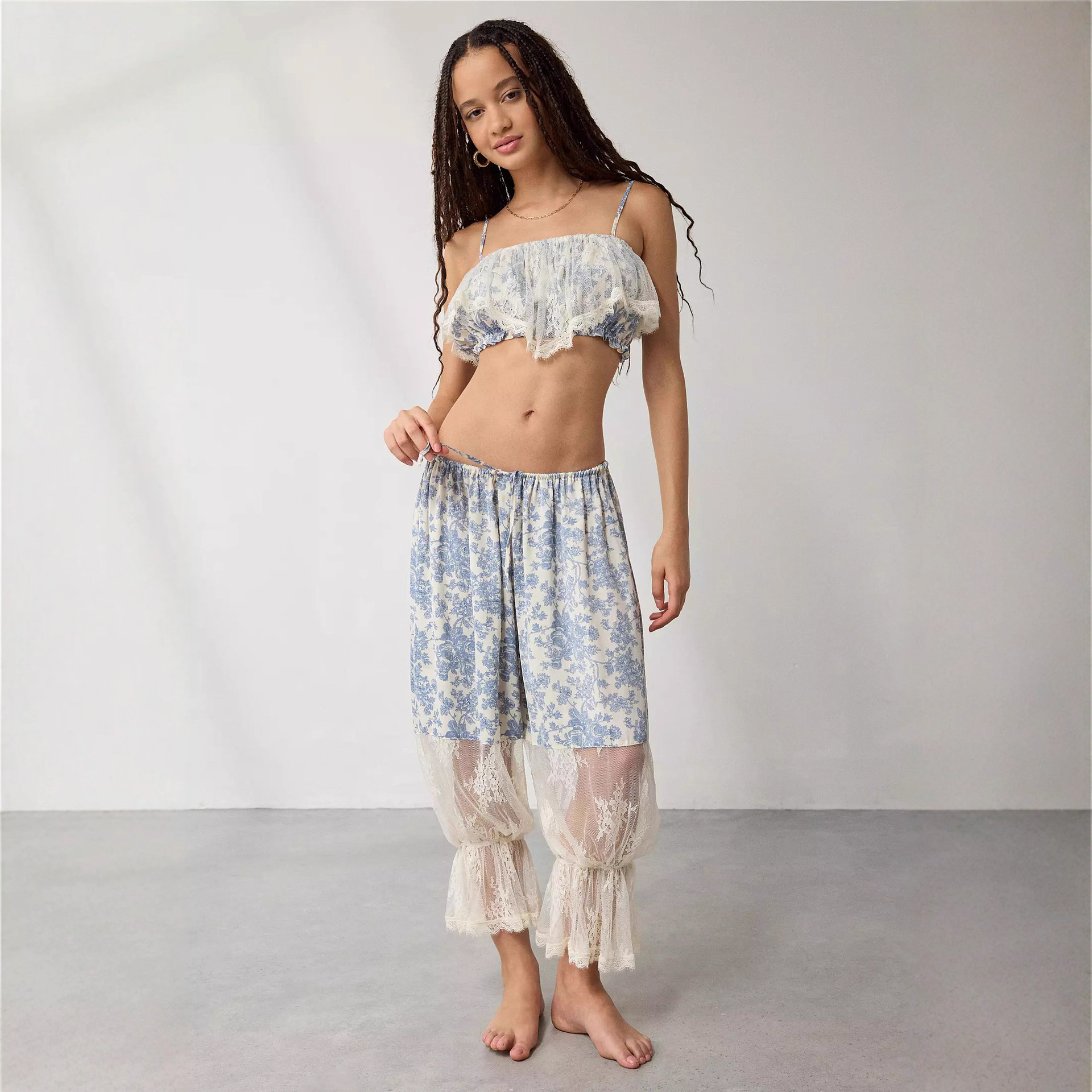 Women's Comfortable Pajama Drawstring Mid-Length Pants