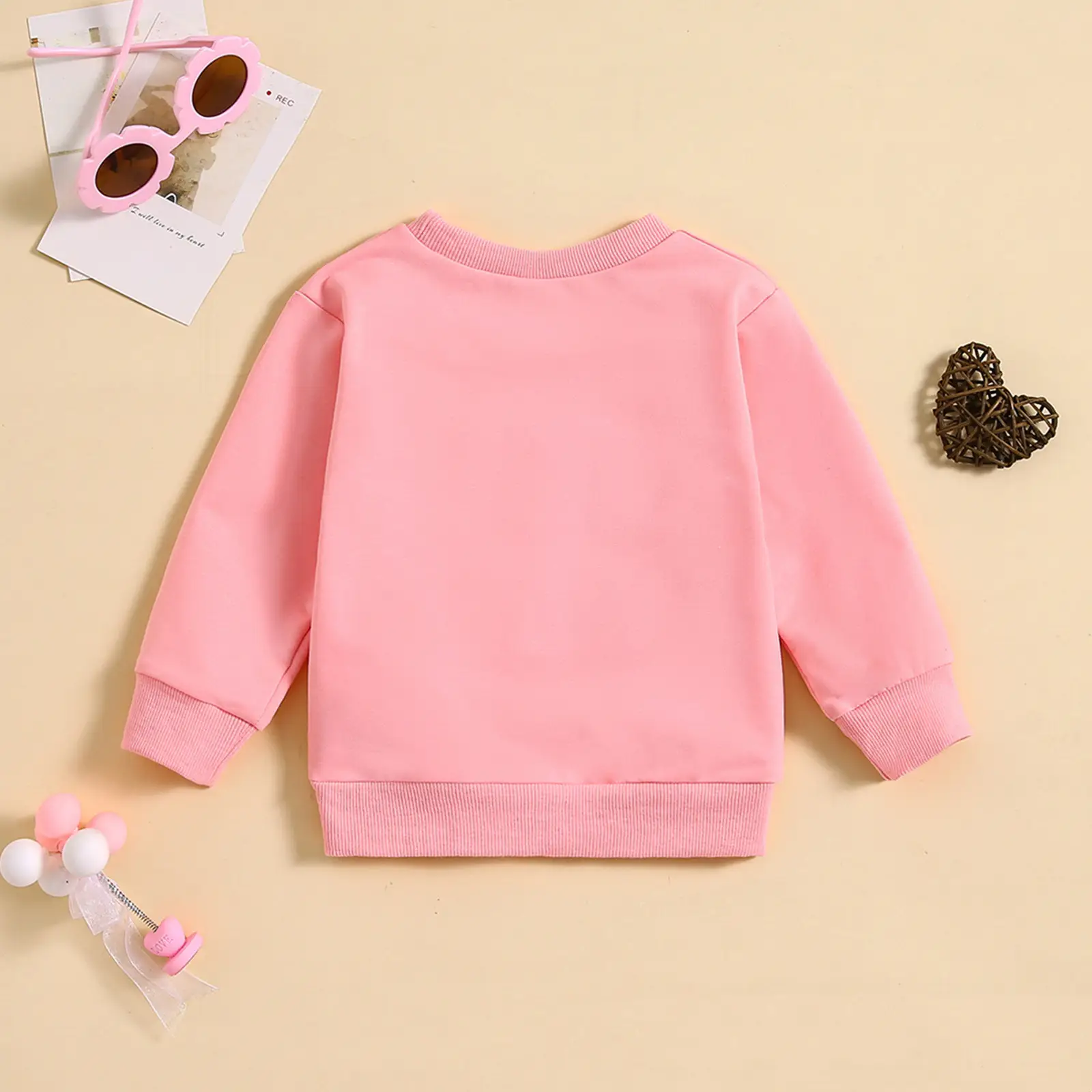 Girls' Letter Towel Embroidered Sweater