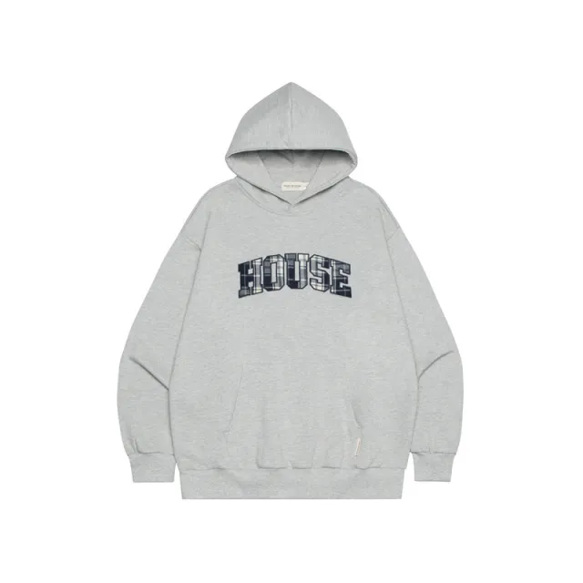 American Letter Patch Embroidery Design Loose Hooded Casual Versatile Couple Sweater Flower Gray - Shop at LoveMi