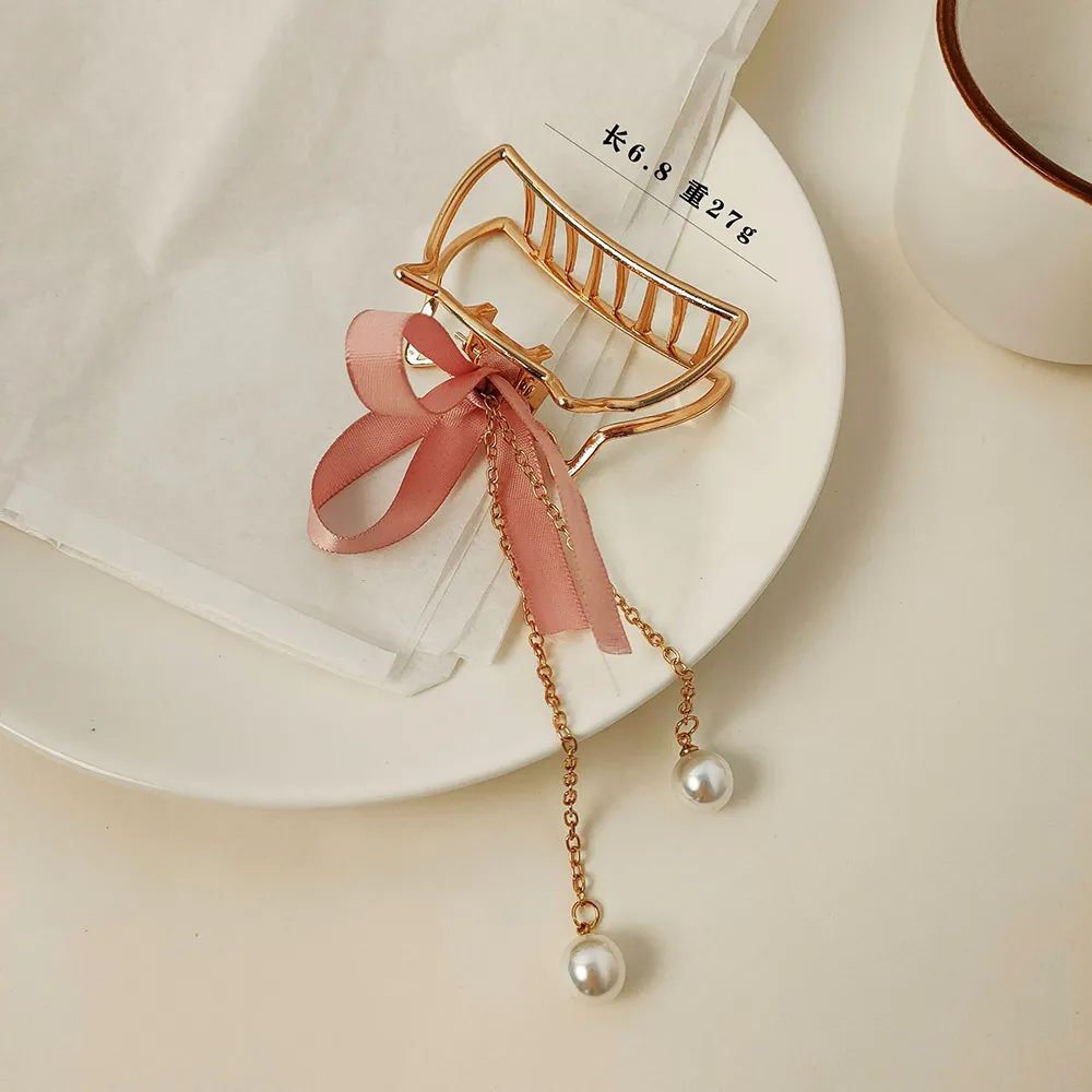 Women's Metal Fashion Hairpin Shark Hairpin - Cat Ribbon Pendant