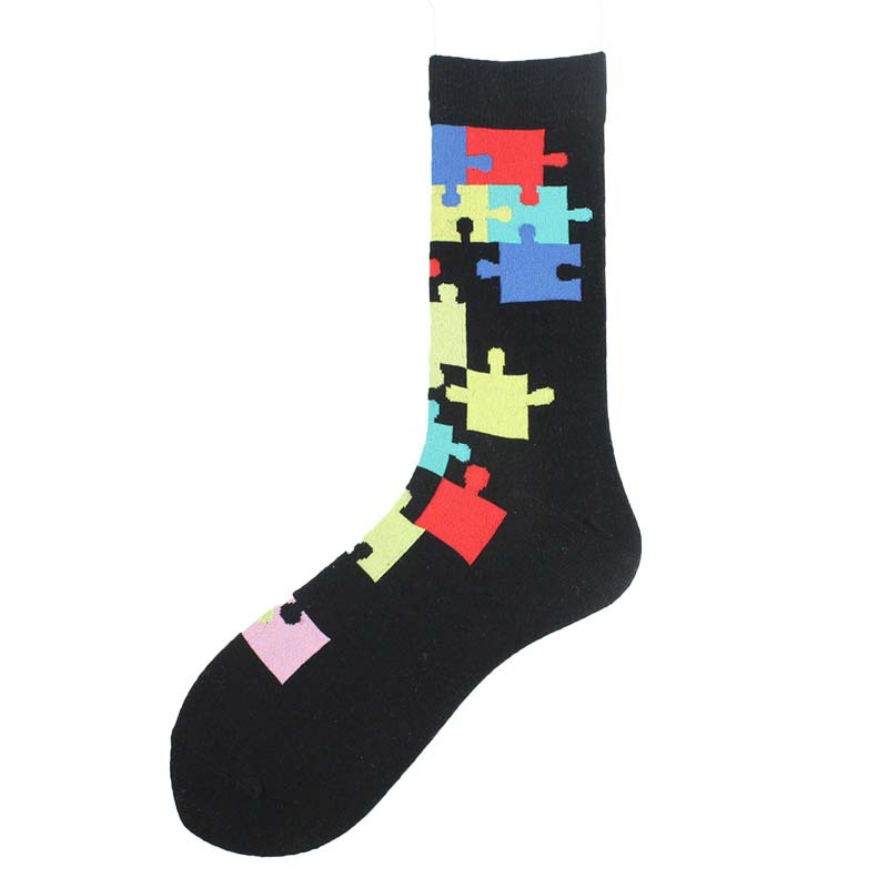 Personality Middle-long Stockings Contrast Color Men's Cotton Socks Trend