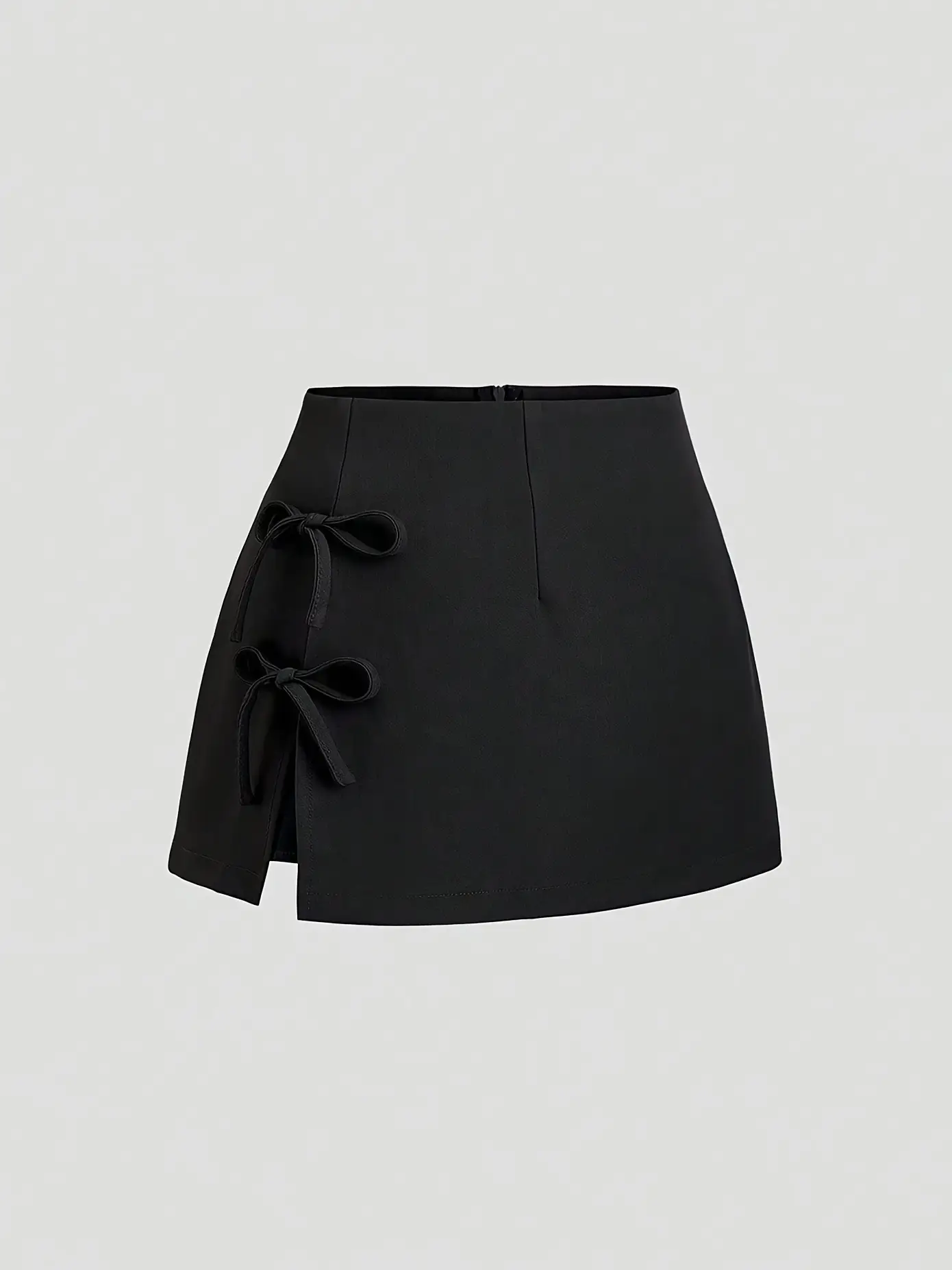Bow-tied Sexy Slit A-line Mini Skirt