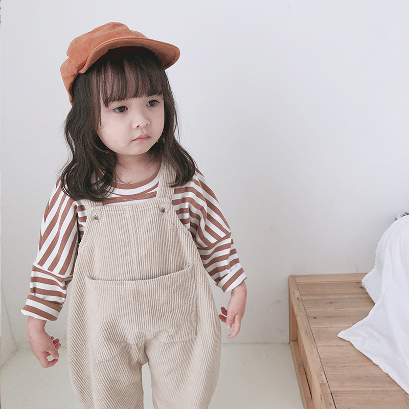 Title 11, Girls Korean Childrens Clothing Corduroy Strap...