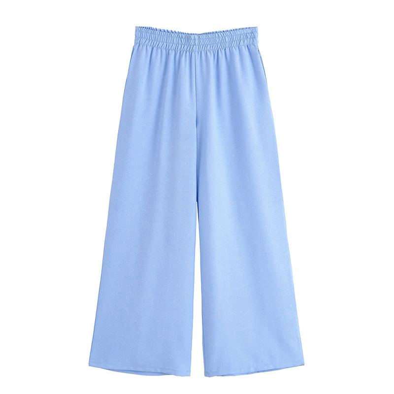 Blended Safari Shirt Wide Leg Trousers Suit Pants - Shop at LoveMi