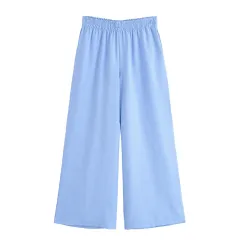 Blended Safari Shirt Wide Leg Trousers Suit - Pants-L - View 1