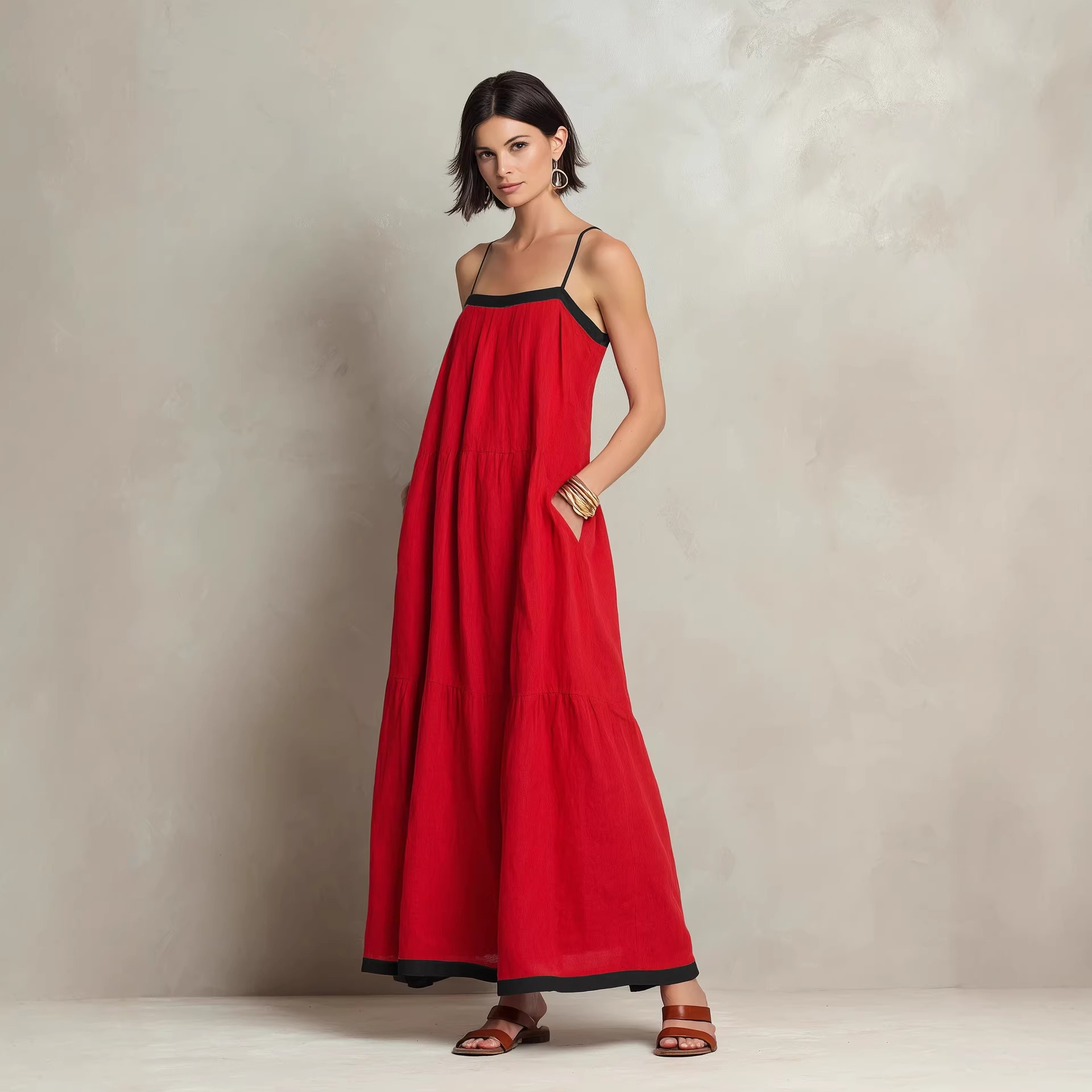 Loose Slimming Resort-Style Elegant Long Dress