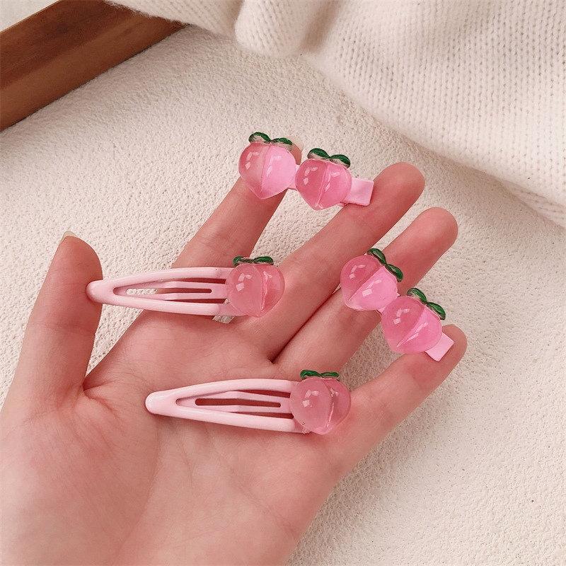 Peach Transparent Pink Sweet Girls' Hairpin