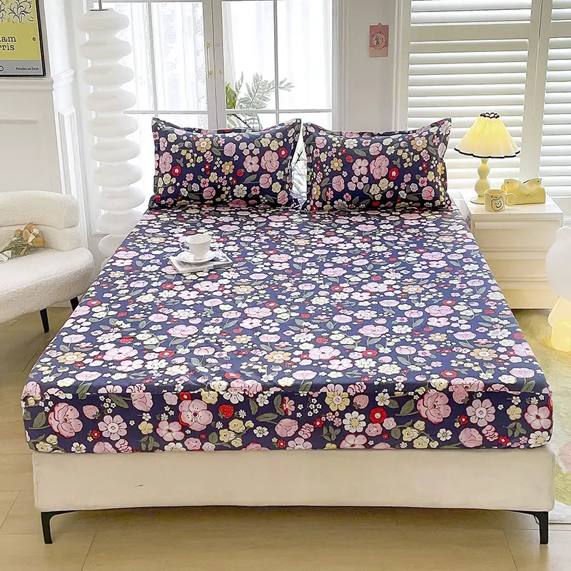 Brushed Fitted Sheet Printed Pillowcase Chemical Fiber