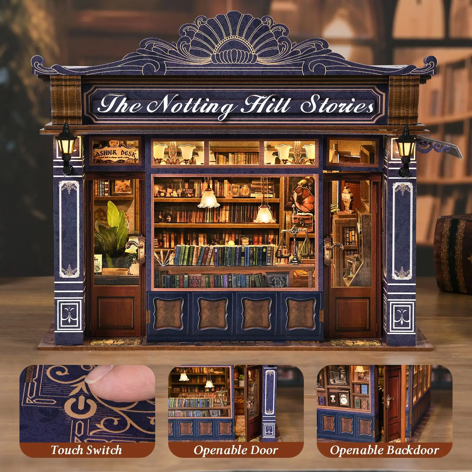 Notting Hill Bookstore DIY Cottage Model Bookend 3D Puzzle