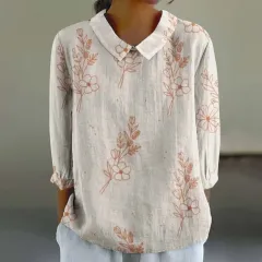 Women's Loose Casual Graffiti Printing Shirt - Xl2462Hyh9-L - View 1