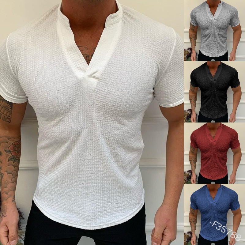 Title 9, V-neck Solid Color European and American New Sl...