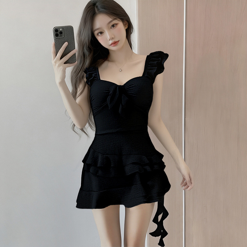 High-End One-Piece Swimsuit Womens Skirt-Style French Elegance