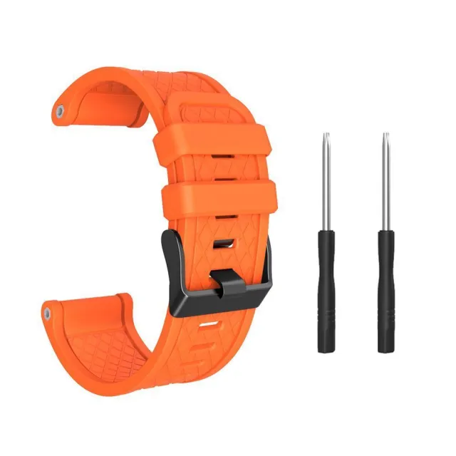 Suitable Stainless Steel Black Watch buttom Silicone Strap Orange - Shop at LoveMi