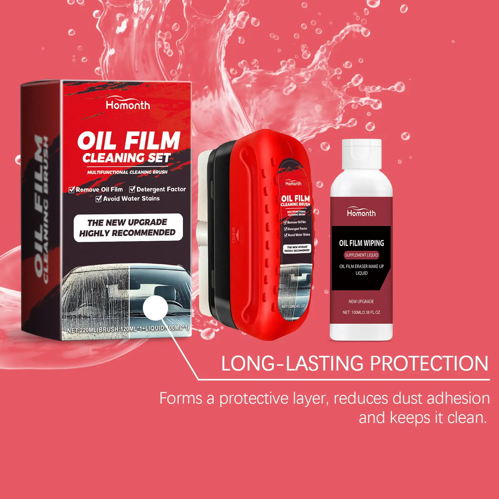 Car Windshield Oil Film Remover and Glass Cleaning Set
