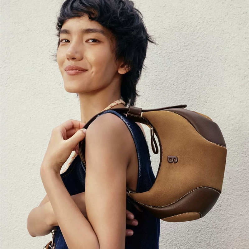 Womens Baseball Underarm Bag Crescent-Shaped Crossbody Bag