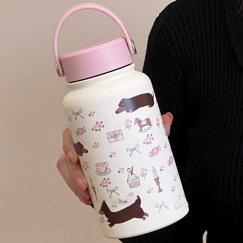 Floral Sausage Dog Thermos Cup