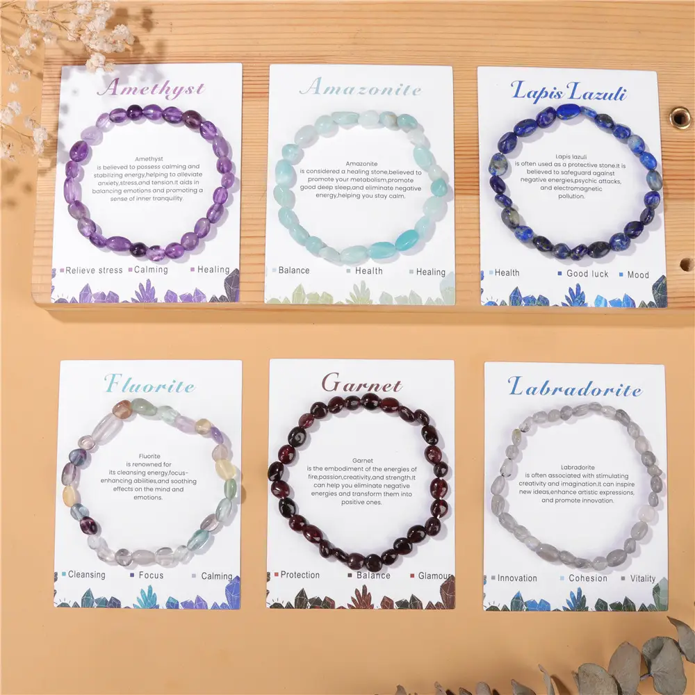 Natural Blue Gold Rough Stone Irregular Elastic Bracelet For Women