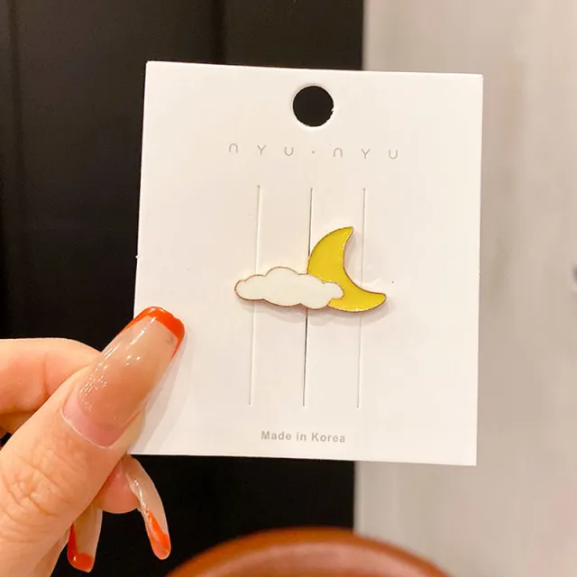 All matching Accessories Cartoon Safety Pin Neckline Decorative Pin Cloud Moon Style - Shop at LoveMi