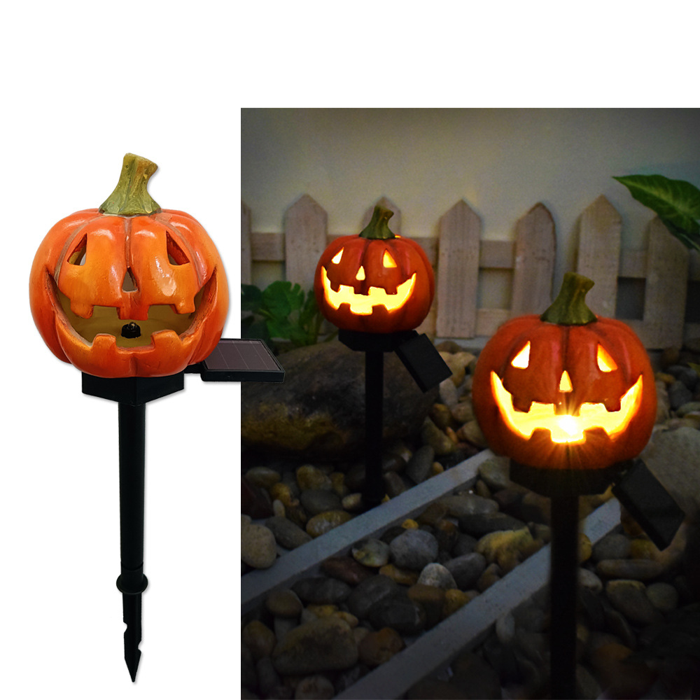 Creative Solar Pumpkin Lantern: Outdoor Garden Resin Decor for Halloween Festivi - Picture 7 of 12