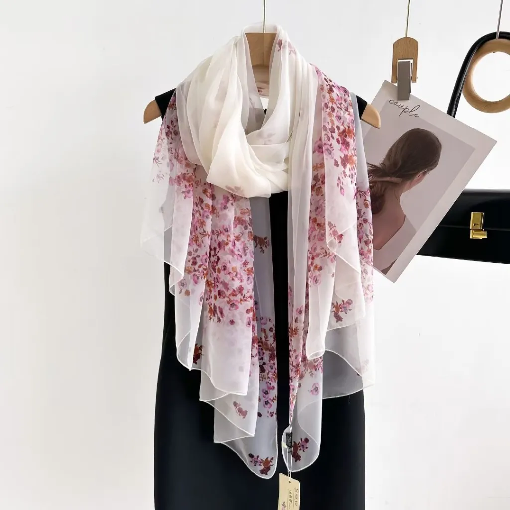 Women's Fashionable All-match Long Printed Anti-DDoS Scarf - Elegant Floral